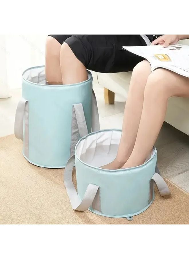 Beige Portable Foldable Foot Soaking Tub For Travel Camping Relaxation - Image 1